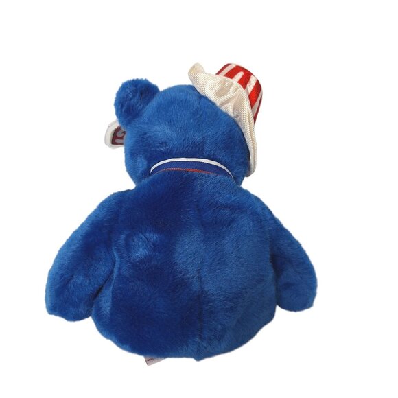 Ty Beanie Buddies SAM Bear Blue Plush Uncle Sam Hat Patriotic 4th July 15" - Picture 3 of 7